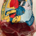 A packaged piece of CORNEDSILVER SIDE in clear plastic wrapping with a colorful printed label featuring cartoon graphics and text, photographed on a light surface.